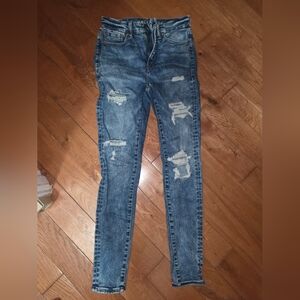 Distressed Blue Jeans